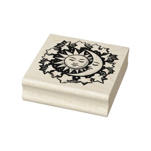 Sonne und Mond Efeu Gummistempel (Stempel)