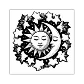 Sonne und Mond Efeu Gummistempel (Prägung)