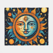 Sonne und Mond Fleecedecke (Vorderseite (Horizontal))