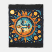 Sonne und Mond Fleecedecke (Vorderseite)