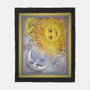 Sonne und Mond Fleecedecke