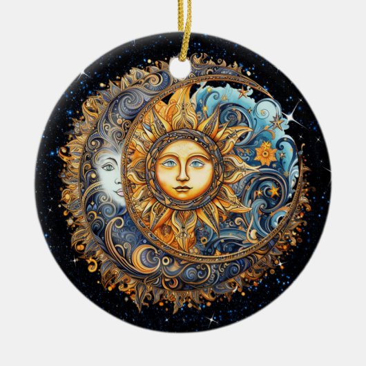 Sonne und Mond Galaxy Keramik Ornament (Vorne)