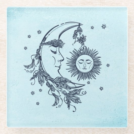 Sonne und Mond Glasuntersetzer (Vorderseite)