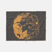 Sonne und Mond Golden Wölfe Fleecedecke (Vorderseite (Horizontal))