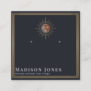 Sonne und Mond Hexen-Stud-Ohrhänger-Display Quadratische Visitenkarte