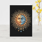 Sonne Und Mond Himmelboho Mystisch Hipe 90er  Karte (Gelbe Blume)