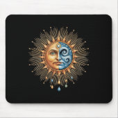 Sonne Und Mond Himmels Boho Mystisch Hipe 90er Mousepad (Vorne)