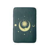 Sonne und Mond Himmelsdesign mit Mondphasen Badematte (Vorderseite Vertikal)