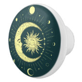 Sonne und Mond Himmelsdesign mit Mondphasen Keramikknauf (Rechts)