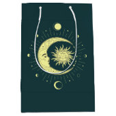Sonne und Mond Himmelsdesign mit Mondphasen Mittlere Geschenktüte (Vorderseite)