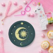Sonne und Mond Himmelsdesign mit Mondphasen Pappteller (Party)