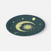 Sonne und Mond Himmelsdesign mit Mondphasen Pappteller (Schrägansicht)