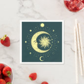 Sonne und Mond Himmelsdesign mit Mondphasen Serviette (Beispiel)
