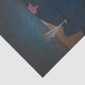 Sonne und Mond hinter Booten Seidenpapier (Ausschnitt)