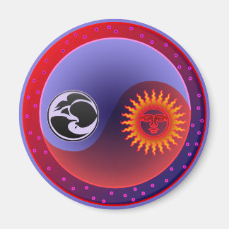 Sonne und Mond in Balance Magnet