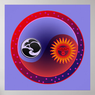 Sonne und Mond in Balance Poster