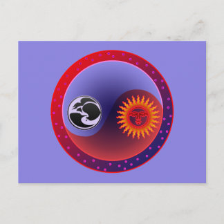 Sonne und Mond in Balance Postkarte