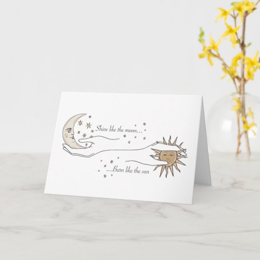 Sonne und Mond Karte (Gelbe Blume)