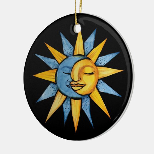 Sonne und Mond Keramik Ornament (Links)