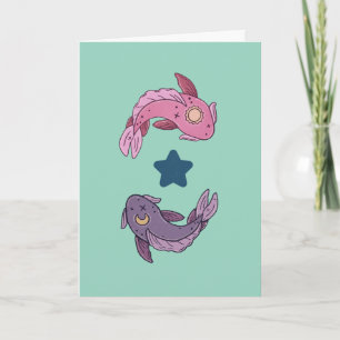 Sonne- und Mond-Koi-Fisch Himmelsfische-Kunst Karte