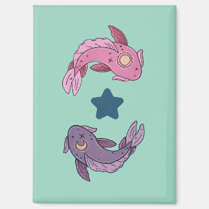 Sonne- und Mond-Koi-Fisch   Himmelsfische-Kunst Magnet