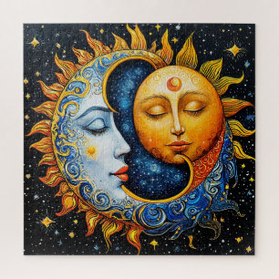 Sonne- und Mond-Künstlerische Illustration Puzzle