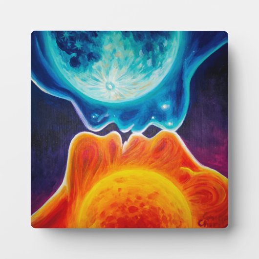 Sonne und Mond küssen Fotoplatte (Vorderseite)