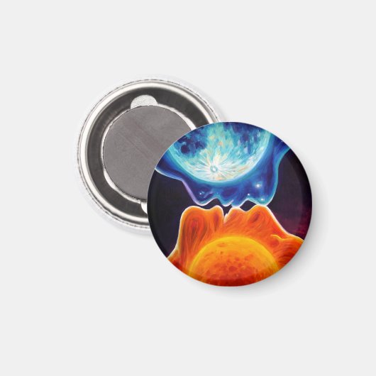 Sonne und Mond küssen Magnet (Vorderseite/Rückseite)