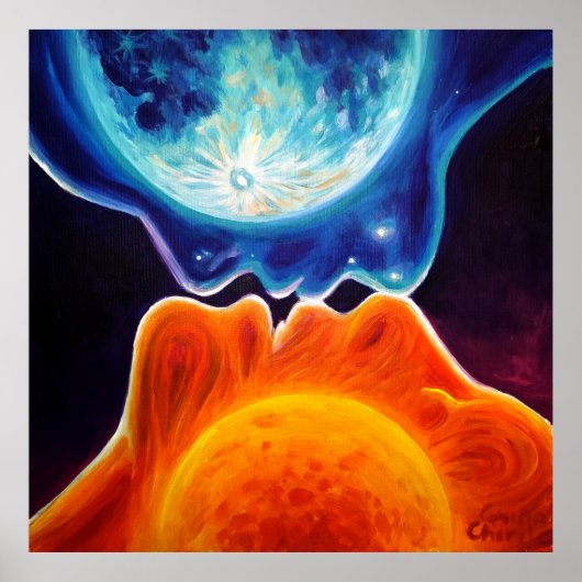 Sonne und Mond küssen Poster (Vorne)