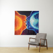 Sonne und Mond küssen sich Wandteppich (Beispiel (Horizontal))