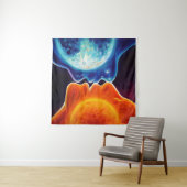 Sonne und Mond küssen sich Wandteppich (Beispiel)