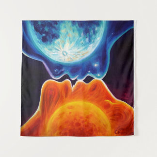 Sonne und Mond küssen sich Wandteppich