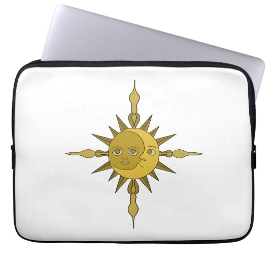Sonne und Mond Laptopschutzhülle (Vorderseite)
