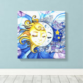 Sonne und Mond Leinwanddruck (Insitu (Holzboden))