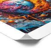 Sonne und Mond miteinander verflochtenes Poster (Ecke)