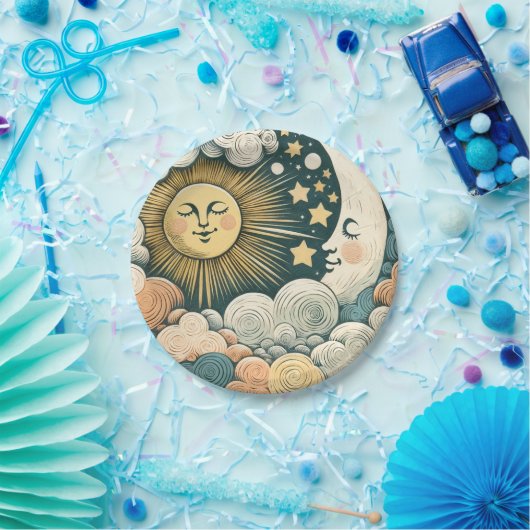 Sonne und Mond MoonChild Sunshine Pappteller (Party)