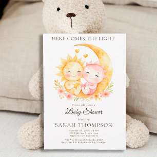Sonne und Mond Neutrale Himmlische Babyparty Einladung