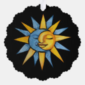 Sonne und Mond Ornament Karte (Rückseite)