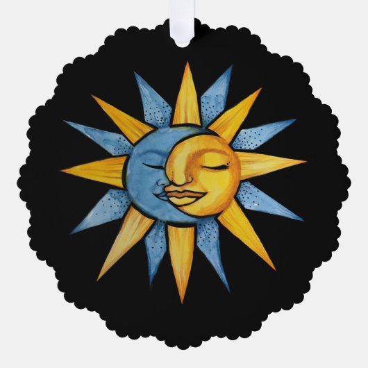 Sonne und Mond Ornament Karte (Vorderseite)