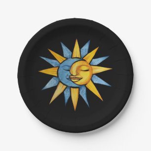 Sonne und Mond Pappteller