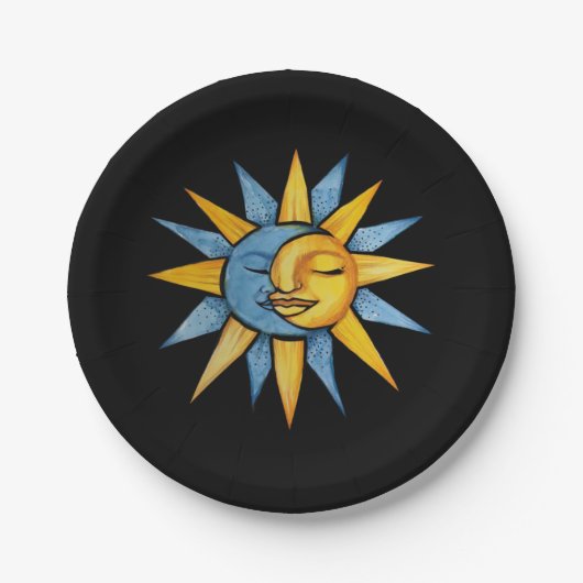 Sonne und Mond Pappteller (Vorderseite)