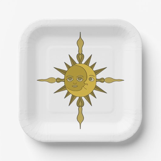 Sonne und Mond Pappteller (Vorderseite)