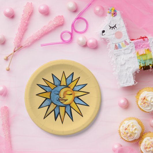 Sonne und Mond Pappteller (Party)