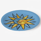 Sonne und Mond Pappteller (Schrägansicht)