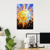 Sonne und Mond Poster (Heimbüro)