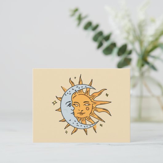 Sonne und Mond Postkarte (Stehend Vorderseite)