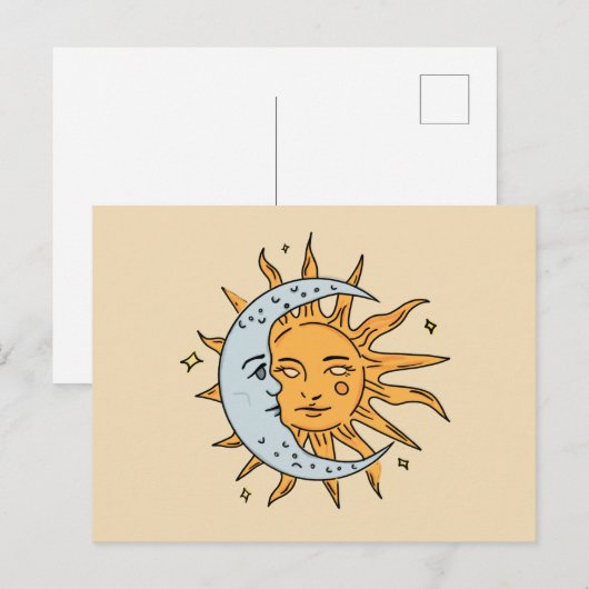 Sonne und Mond Postkarte (Vorne/Hinten)