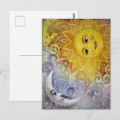 Sonne und Mond Postkarte (Vorne/Hinten)