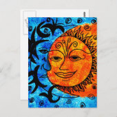 Sonne und Mond Postkarte (Vorne/Hinten)