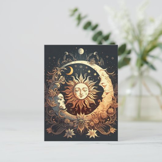 Sonne und Mond Postkarte (Stehend Vorderseite)